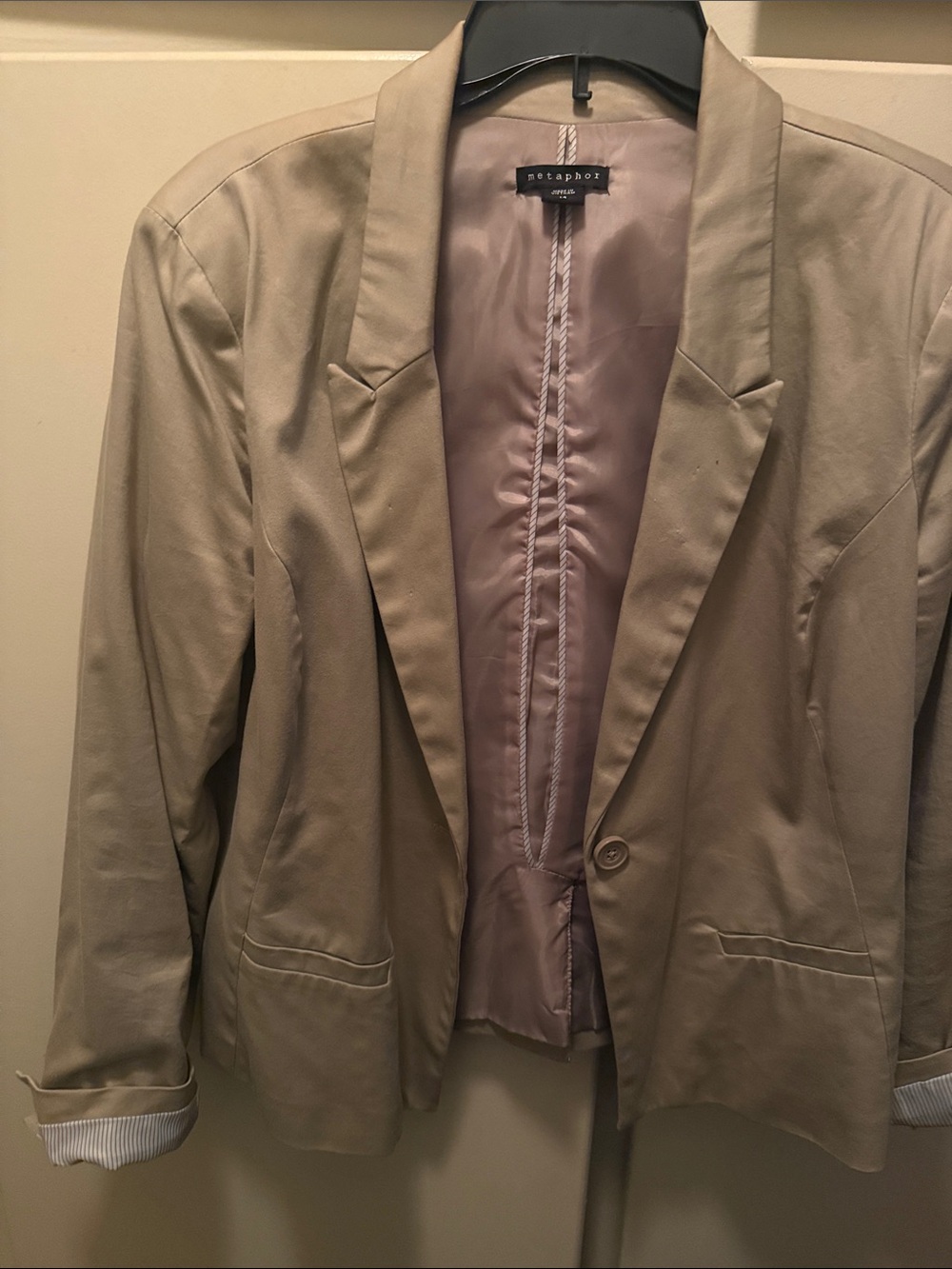 Metaphor Women's Light Beige Tailored Blazer size 14